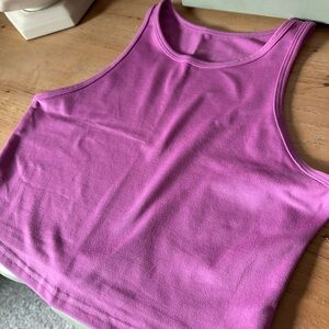 Fleo Bright Magenta Cropped Ribbed Tank